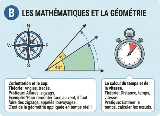 ecole voile arue tahiti mathematque geometrie